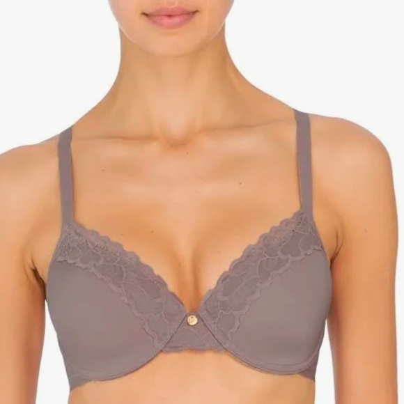 NATORI REFINED CONTOUR UNDERWIRE BRA GOLDMETAL SIZE 36D NEW WITH TAGS - Picture 1 of 6